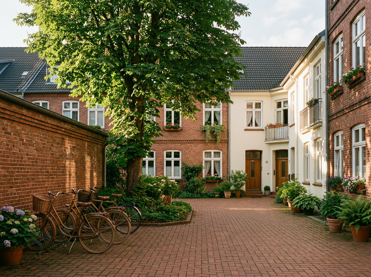 Innenhof eines Mehrfamilienhauses